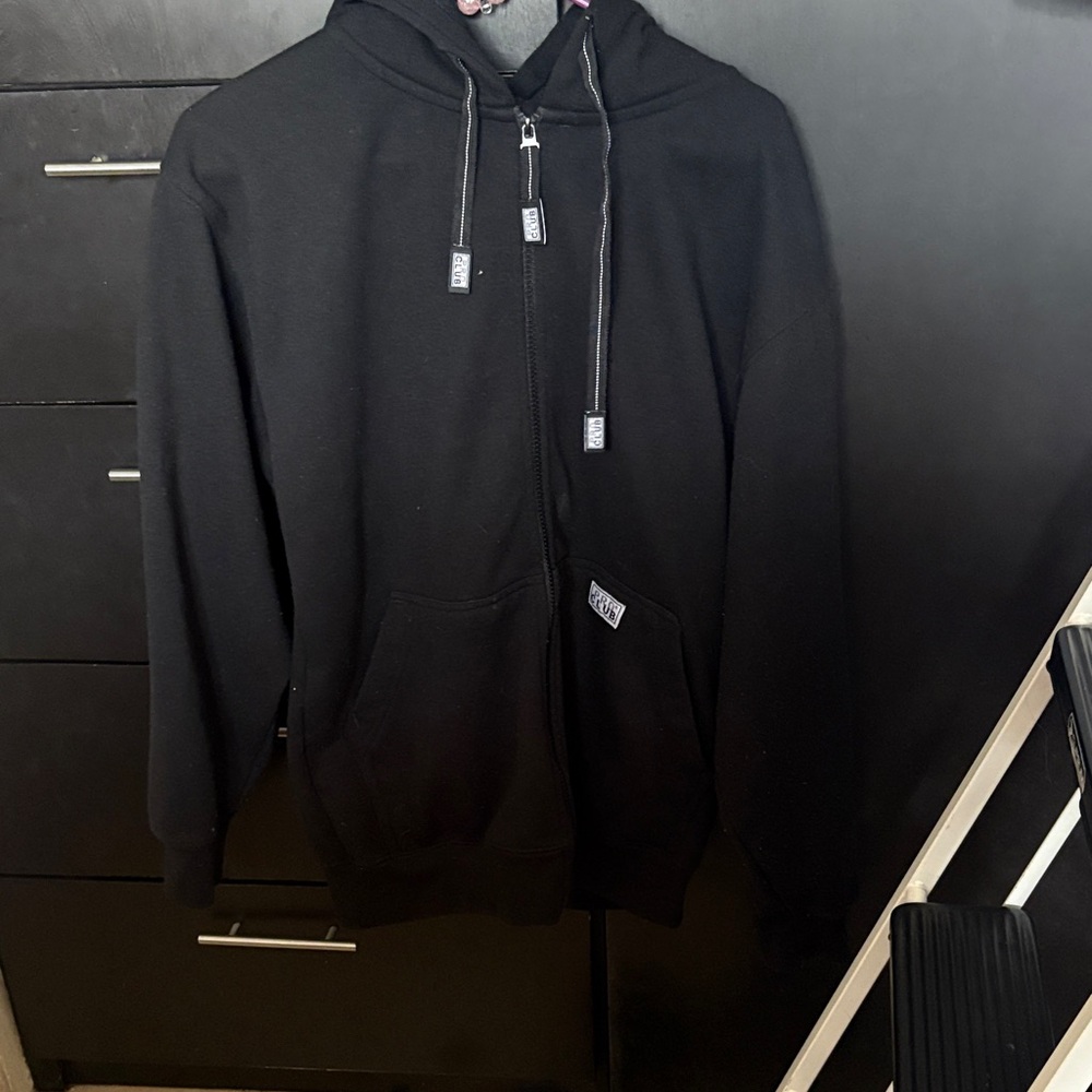 Men's Black Zip-Up Hoodie Sweater